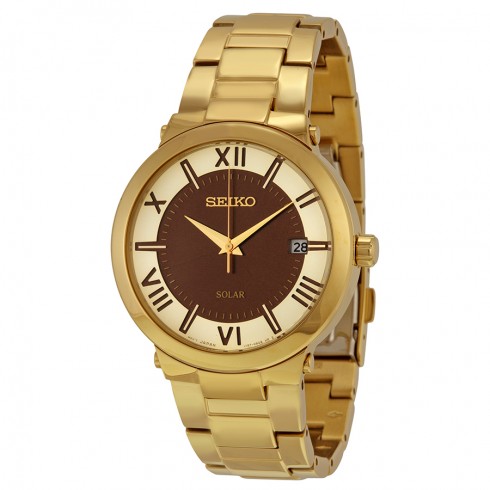 Seiko Solar Gold-tone Men's Watch SNE884 watches