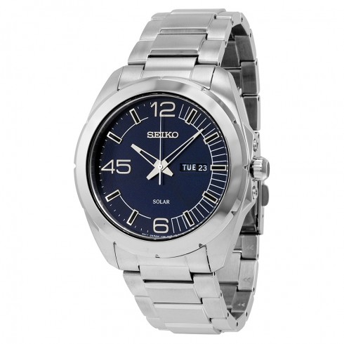 Seiko Solar Metallic Blue Dial Stainless Steel Men's Watch SNE337 watches