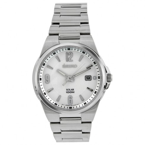 Seiko Solar Quartz Silver Dial Stainless Steel Men's Watch SNE209 watches