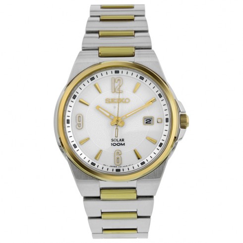 Seiko Solar Quartz Two-tone Men's Watch SNE210 watches