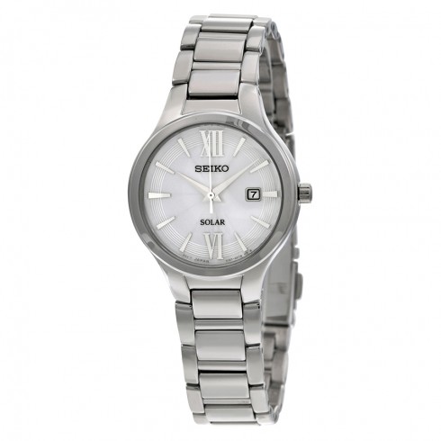 Seiko Solar Silver Dial Stainless Steel Ladies Watch SUT207 watches