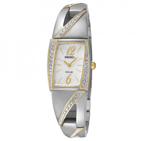 Seiko Solar Silver Dial Two-tone Ladies Watch SUP246 watches
