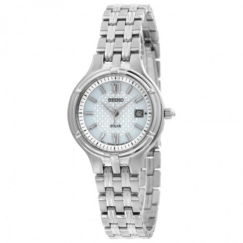 Seiko Solar Siver Dial Stainless Steel Ladies Watch SUT217 watches
