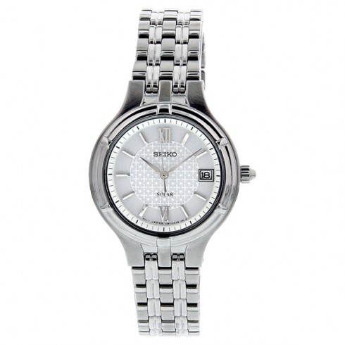 Seiko Solar White Dial Stainless Steel Ladies Watch SUT015 watches