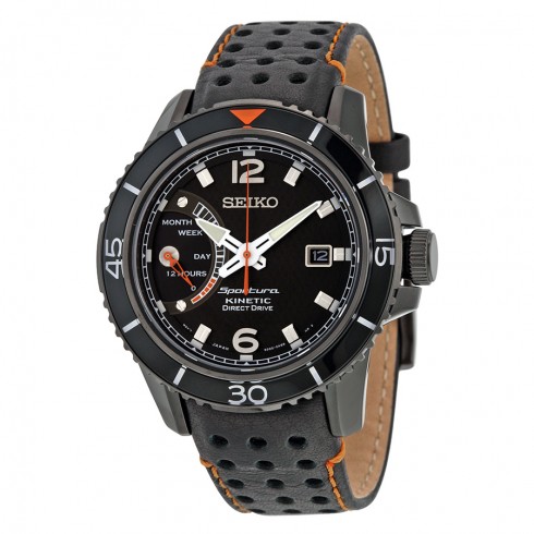Seiko Sportura Kenetic Black Dial Black Leather Men's Watch SRG021 watches