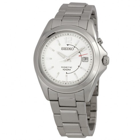 Seiko Stainless Steel Silver Dial Kinetic Men's Watch SKA475 watches