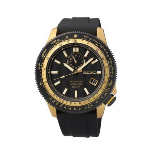 Seiko Superior Limited Automatic Black Dial Black Rubber Men's Watch SSA192 watches