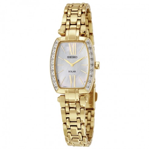 Seiko Tressia Mother of Pearl Dial Gold-tone Ladies Watch SUP286 watches