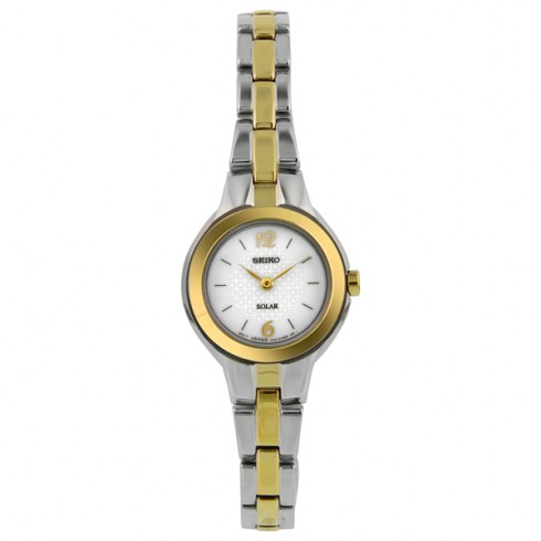 Seiko Two-Tone Dress White Dial Solar Quartz Ladies Watch SUP024 watches