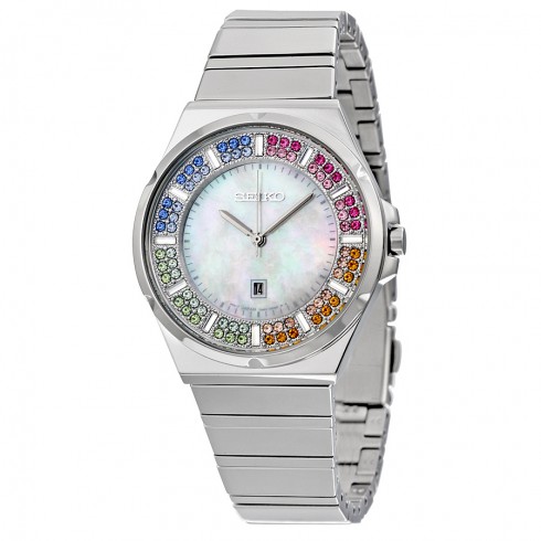 Seiko Valentines Day Mother of Pearl Stainless Steel Ladies Watch SXDG55 watches