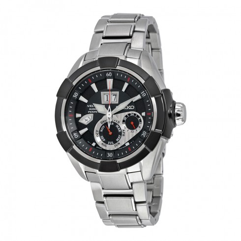 Seiko Velatura Kinetic Black Dial Stainless Steel Men's Watch SNP101 watches