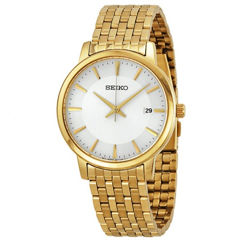 Seiko White Dial Gold-tone Men's Watch SGEF92 watches