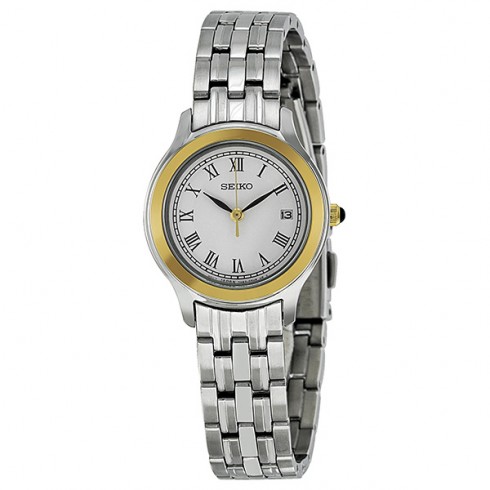 Seiko White Dial Stainless Steel Ladies Watch SXDC26 watches