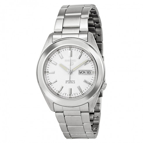 Seiko White Dial Stainless Steel Men's Watch SNKM61 watches