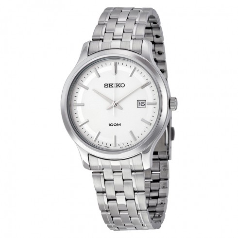 Seiko White Dial Stainless Steel Quartz Men's Watch SUR141 watches
