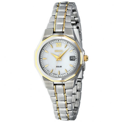 Seiko White Dial Two-tone Solar Power Ladies Watch SUT054 watches
