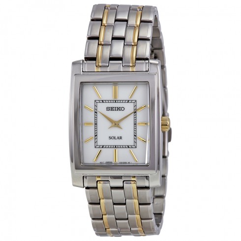 Seiko White Dial Two-tone Solar Quartz Men's Watch SUP893 watches
