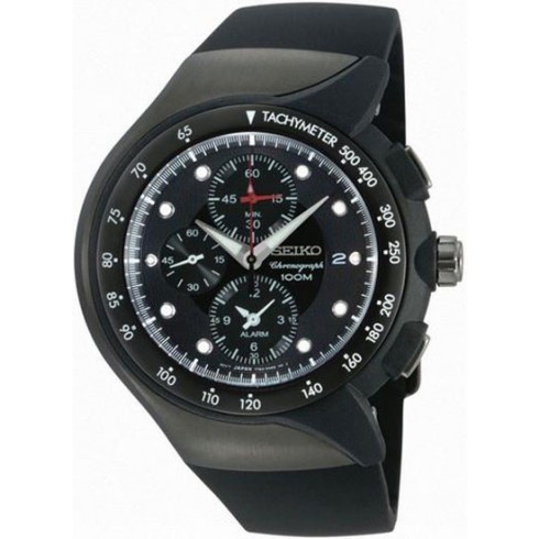 Seiko Streamline Black Rubber Strap Chronograph Men's Watch SNAD45P2 watches