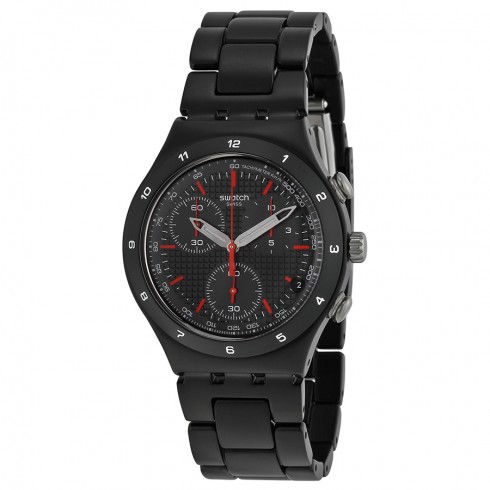 Swatch Black Coated Chorongraph Black Aluminium Men's Watch YCB4019AG watches