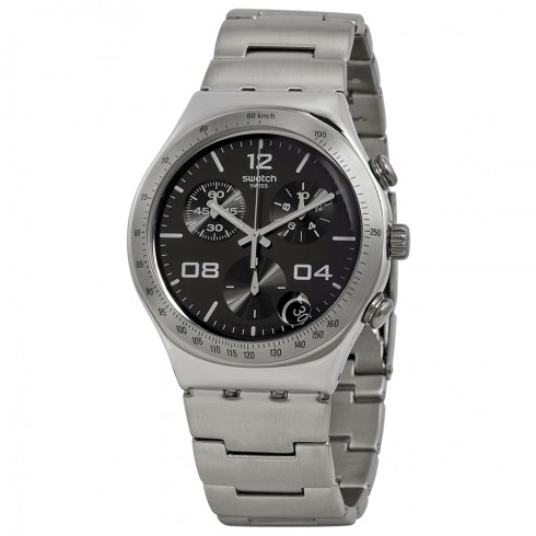 Swatch Blustery Black Chronograph Black Stainless Steel Men's Watch YCS564G watches