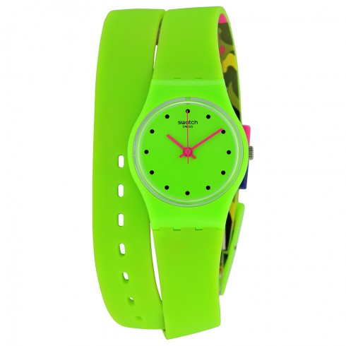 Swatch Camovert Green Dial Green Silicone Ladies Watch LG128 watches