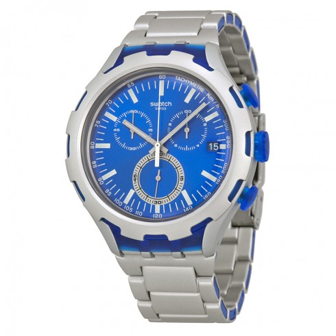 Swatch Endless Energy Chronograph Blue Dial Aluminium Men's Watch YYS4001AG watches