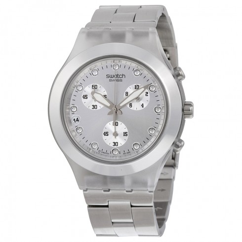 Swatch Full-Blooded Silver Chronograph Unisex Watch SVCK4038G watches