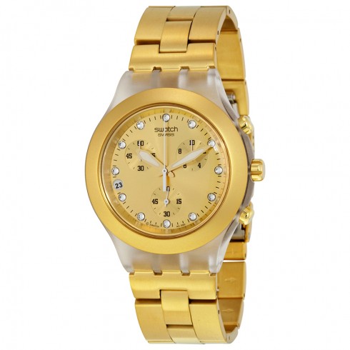 Swatch Full-Blooded Chronograph Dold Dial Gold-tone Ladies Watch SVCK4032G watches