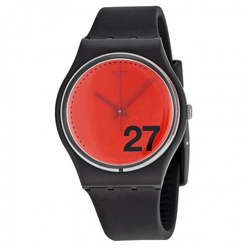 Swatch Generation 27 Red Dial Black Silicone Ladies Watch GB276 watches