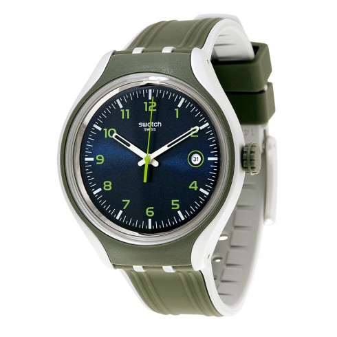 Swatch Go Climb Quartz Olive Rubber Strap Men's Watch YES4004 watches