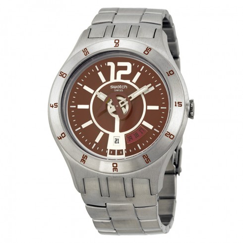 Swatch In a Burgundy Mode Red Stainless Steel Men's Watch YTS405G watches