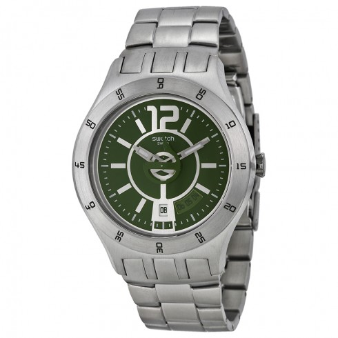 Swatch In a Green Mode Olive Green Dial Stainless Steel Men's Watch YTS407G watches