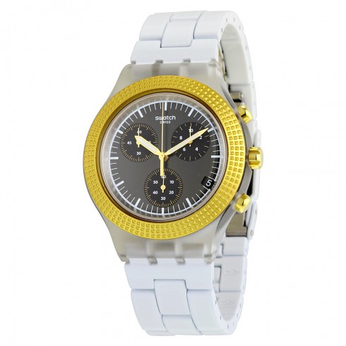 Swatch Irony Chronograph Black Dial White Plastic Men's Watch SVCK4081AG watches