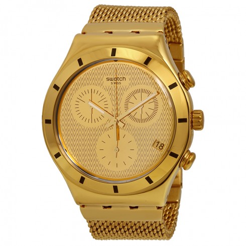 Swatch Irony Chronograph Gold Dial Gold-tone Unisex Watch YCG410GB watches