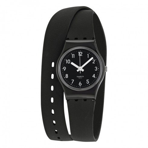 Swatch Lady Black Silicone Ladies Watch LB170 watches