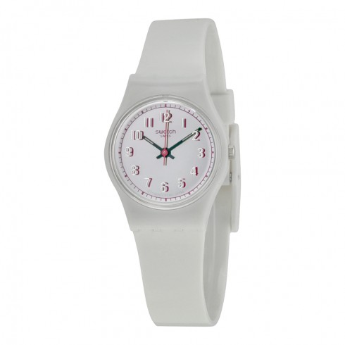 Swatch Lady Spy Grey Dial White Plastic Ladies Watch LM139 watches
