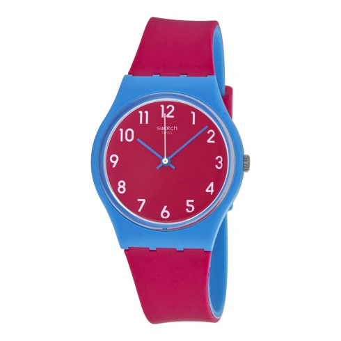 Swatch Lampone Red Dial Red Silicone Ladies Watch GS145 watches