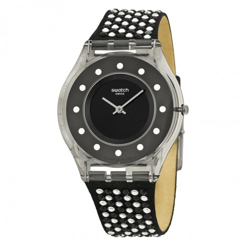 Swatch Lights On Black Dial Black Fabic Unisex Watch SFM128 watches