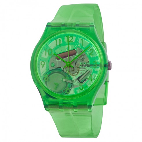 Swatch Limade Green Translucent Dial Green Translucent Silicone Unisex Watch GG216 watches