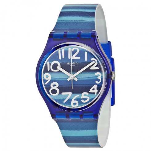 Swatch Linajola Blue Dial Blue Plastic Unisex Watch GN237 watches