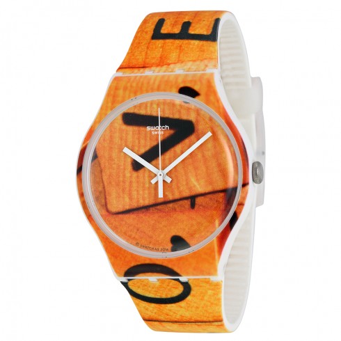 Swatch Love Game Brown Dial Brown Silicone Watch SUOW116 watches