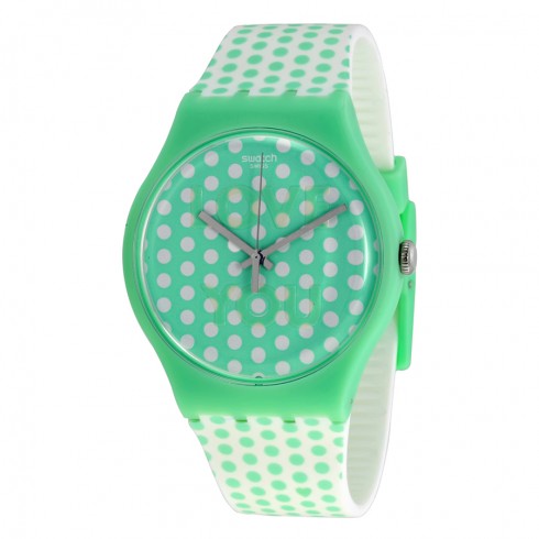 Swatch Mint Love Polka-Dot Silicone Ladies Watch SUOG108 watches