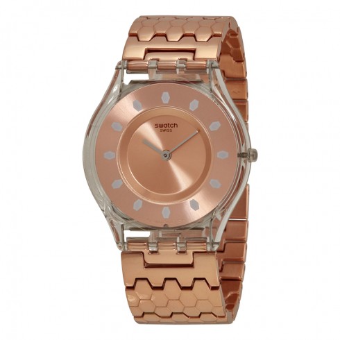 Swatch Original Red Fort Rose Dial Rose Rose-tone Plastic Ladies Watch SFE100GB watches