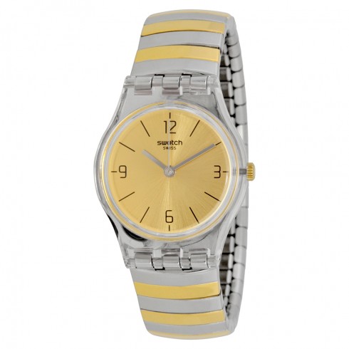 Swatch Originals Enilorac Gold Dial Two-tone Expansion Ladies Watch LK351B watches