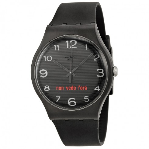 Swatch Originals Non Vedo Lora Black Dial Black Silicone Unisex Watch SUOB107 watches
