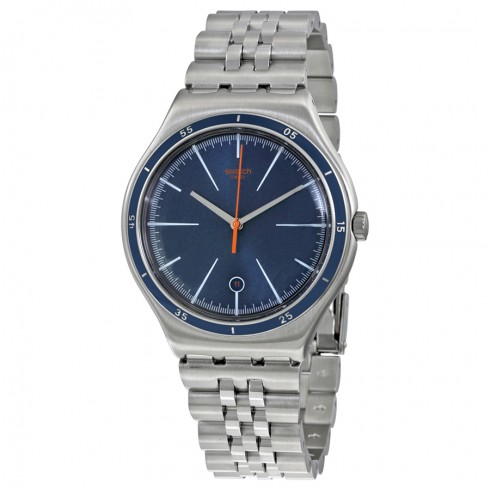 Swatch Quartz Blue Dial Stainless Steel Men's Watch YWS402G watches