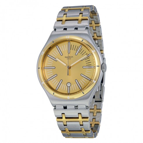 Swatch Ride In Gold Dial Two-tone Men's Watch YWS410G watches