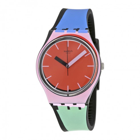 Swatch Sport Mixer Orange Dial Multicolor Silicone Watch GB286 watches