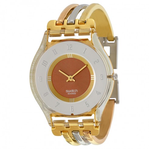 Swatch Tri-Gold Small Ladies Watch SFK240B watches