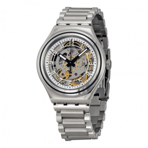 Swatch Uncle Charly Automatic Skeleton Dial Stainless Steel Men's Watch YAS112G watches